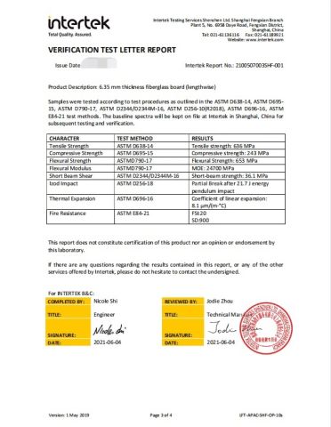 Intertek Testing certificate from SHANXI TAIYUN BUILDING MATERIALS CO,LTD.