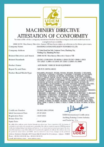 CE certificate from Zhucheng Xingyi Intelligent Equipment Co., Ltd.