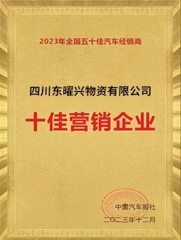 Top 10 Marketing Company certificate from Sichuan Dongyaoxing Materials Co., Ltd