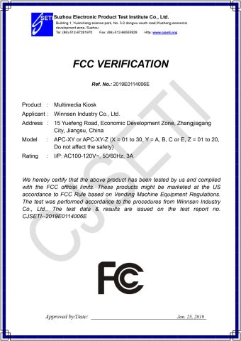 Phone Charging Station FCC certificate certificate from Winnsen Industry Co., Ltd.
