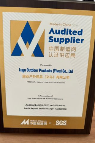 Audited By SGS certificate from Luya Outdoor Products (Yiwu) Co., Ltd