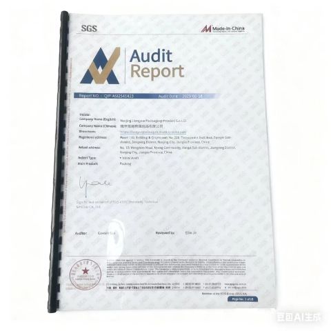 Audit report certificate of Nanjing Liangyue Packaging Products Co., Ltd. – certificate photo, supplier certificates section