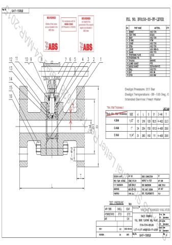 ABS Ball Valve Cert. certificate from Vatac Valves Corp.