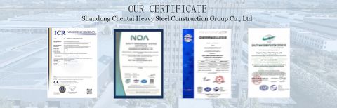 certifications certificate from Shandong Chentai Heavy Steel Construction Group Co., Ltd.