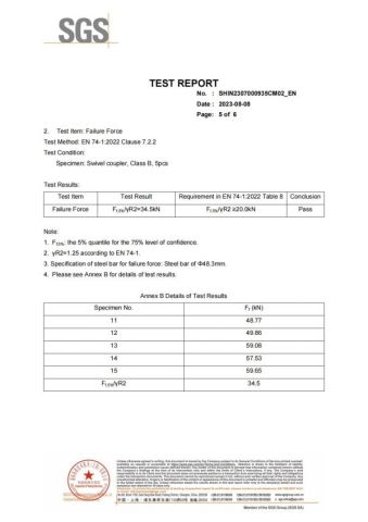 Swivel Report-5 certificate from Taizhou Nexus Import and Export Co., Ltd.