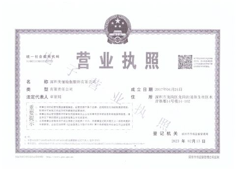 Business License certificate from Shenzhen Niceyoga Garment Co., Ltd