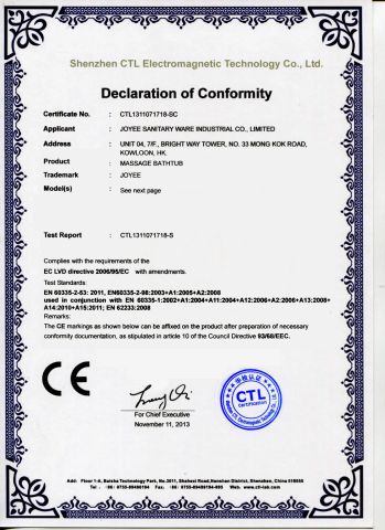 TEST REPORT -CTL certificate from GUANGZHOU JOYEE WELLNESS TECHNOLOGY CO., LTD.