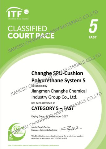 ITF OF OUR PARENT FIRM certificate from JiangSu ChangNuo New Materials Co., Ltd.