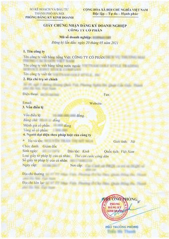 Business Registration Certificate certificate from Min Beauty