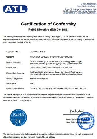 ROHS certificate from Shenzhen Hanyu International Trade Co., Ltd.
