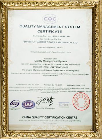 900 certificate from Jiangsu Gather Power Industry Co., Ltd.