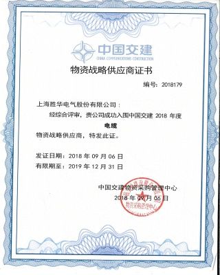 Enterprise Honner certificate from Shenghua Jiaolian Cable(Henan) Co., Ltd.