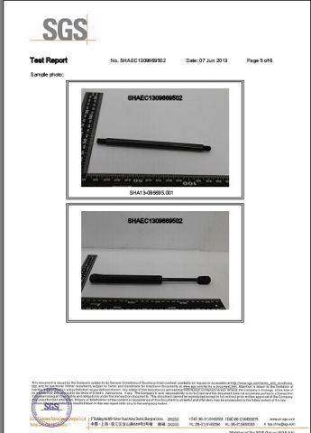 SGS ROHS certificate from Changzhou Longxiang Gas Spring Co., Ltd.