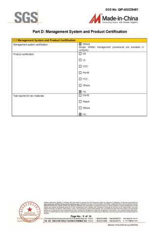 SGS certificate-8 certificate from Shiyan Yilianda Industry And Trade Co., Ltd.
