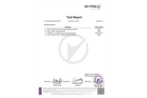 EN71 certificate from Shantou Yanaa Toys Co., Ltd