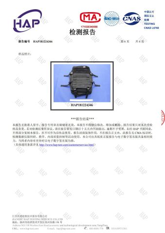 HAP certificate from Guangzhou Lupu Travel Products Co., Ltd.