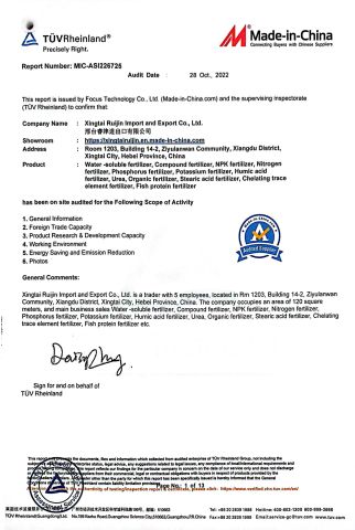 certificates certificate from Xingtai Ruijin Import and Export Co., Ltd.