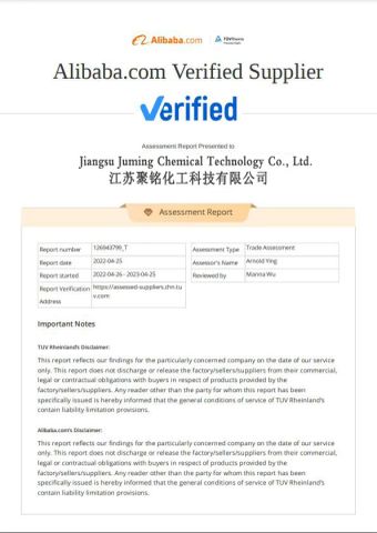 Our certificates certificate from Jiangsu Juming Chemical Technology Co., Ltd.