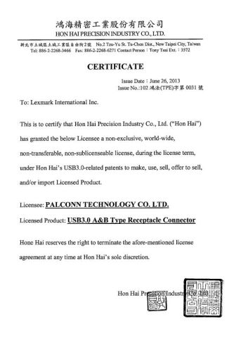 Certificate certificate of CHB ELECTRONICS CO., LTD. – certificate photo, supplier certificates section