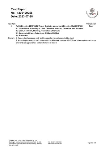 ROHS certificate of Shenzhen Zhehua Technology Co., Ltd. – certificate photo, supplier certificates section