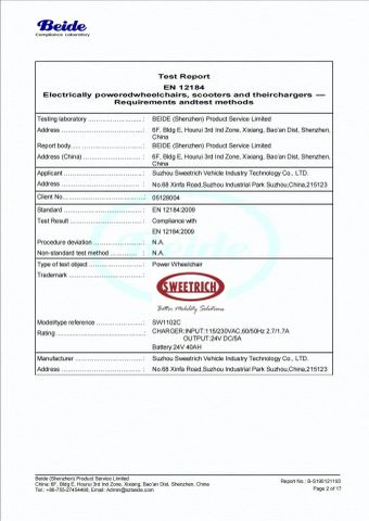 Beide-Compliance-Laboratory-Test-Report certificate from Sweetrich (Suzhou) Co., Ltd.