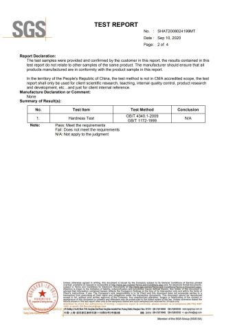 SGS TEST REPORT certificate from Changzhou Kadi International Trade Co., Ltd.