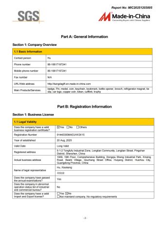 Certificates certificate from Shenzhen Zaowuji Hardware Craft Gifts Co., Ltd.