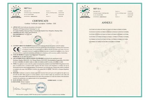 CE certificate certificate from SHENGZHOU VATMAG TECH CO., LTD.