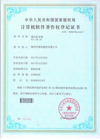 Window paper machine system certificate of Shenzhen Shenyan CNC Co., Ltd – certificate photo, supplier certificates section