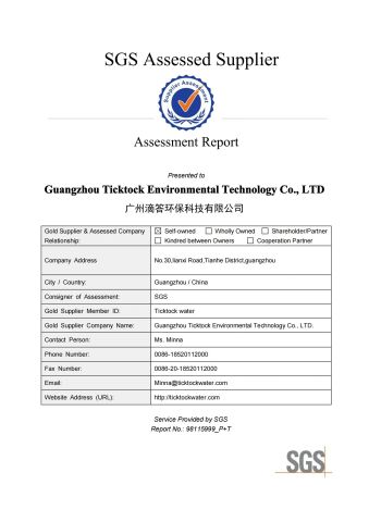 SGS certificate of Guangzhou Ticktock Environmental Technology Co., LTD – certificate photo, supplier certificates section
