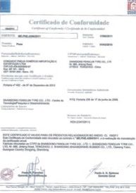 INMETRO certificate of Qingdao Vistar Tire Co., Ltd. – certificate photo, supplier certificates section