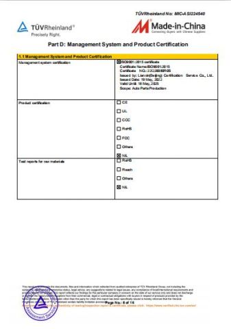 Certificate 8 certificate from JIANGSU PINGWEI MATERIAL TECHNOLOGY CO.,LTD