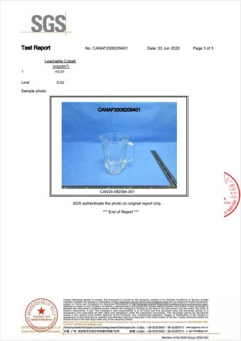 SGS LFGB Test Report (Page 3) for Blender Glass Jar certificate from Foshan Greafor Import and Export Co., Ltd.