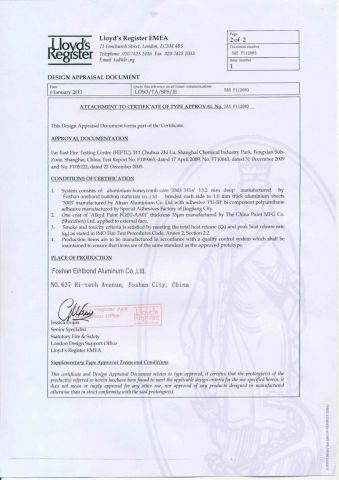 Certificates certificate of Foshan Eightbond Aluminum Co., Ltd. – certificate photo, supplier certificates section