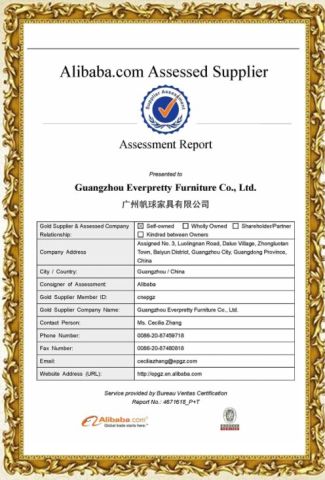 INTERNATIONAL BV CERTIFICATE certificate from Guangdong Everpretty Furniture Co., Ltd.
