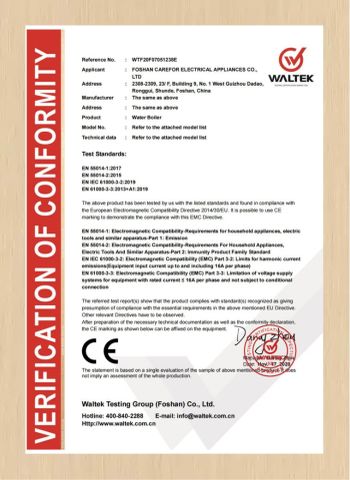 Certificates certificate of Guangdong Careforcafe Coffee Equipment Co., Ltd – certificate photo, supplier certificates section