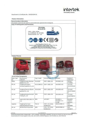 ITS TEST REPORT certificate of WUYI KRAIN TOOLS CO., LTD. – certificate photo, supplier certificates section