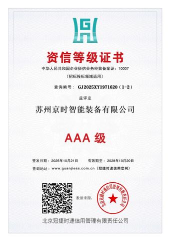 Credit Standing Grade Certificate certificate from Suzhou Jingshi Intelligent Equipment Co., Ltd.