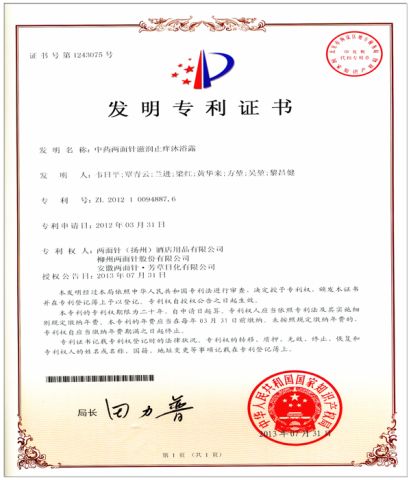 Patent 4 certificate from LMZ INTERNATIONAL LTD.