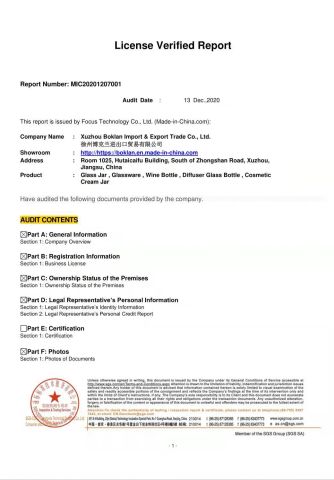 Report certificate of Xuzhou Boklan Import & Export Trade Co., Ltd. – certificate photo, supplier certificates section