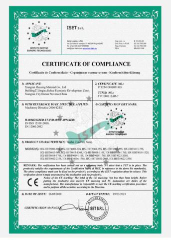 CE certificate from Hunan Huaxing Material Group Co., Ltd