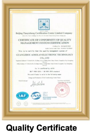 Quality Certificate certificate from Guangzhou Asl Electronic Technology Co., Ltd.