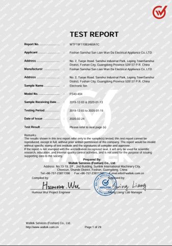 RoHS certificate from Foshan Jcf Electrical Appliance Co., Ltd.