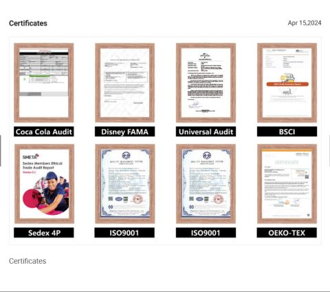 Certificates certificate of Longgang Green Harmony Bags & Trading Co., Ltd. – certificate photo, supplier certificates section