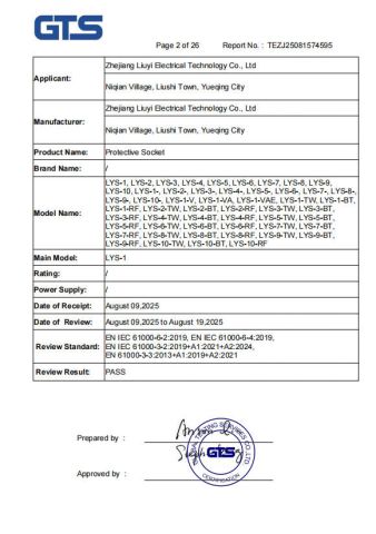 Certificates certificate of Zhejiang Liuyi Electrical Technology Co., Ltd. – certificate photo, supplier certificates section