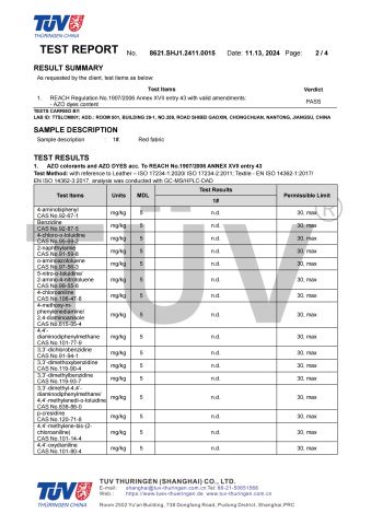 Product Inspection Report certificate from Yongkang Dashing Leisure Products Factory