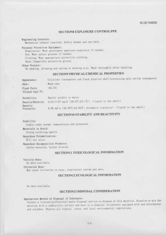 MSDS4 certificate from Evian Manufacture Co., Limited