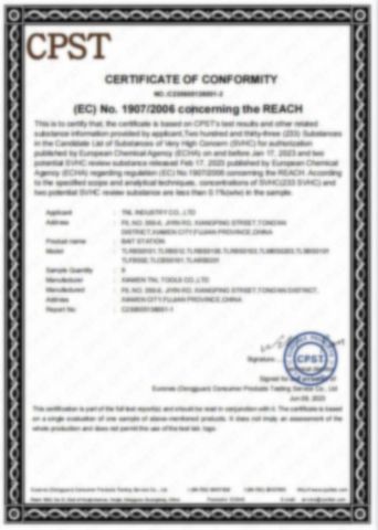 certificate certificate from Xiamen Lucky Pacific Industry Co., Ltd