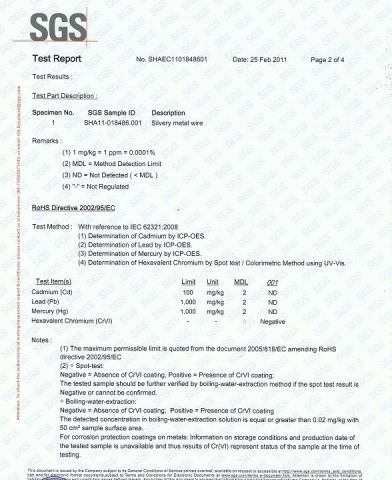 RoHS of Nichrome Wire certificate from Shanghai Tankii Alloy Material Co., Ltd.