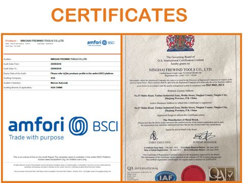 BSCI certificate of Ninghai Frewind Tools Co., Ltd. – certificate photo, supplier certificates section